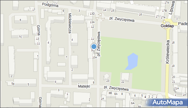 Gołdap, Plac Zwycięstwa, 10B, mapa Gołdap