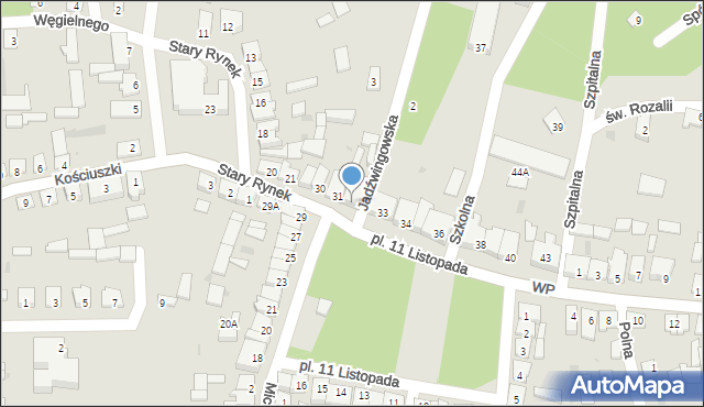 Goniądz, Plac 11 Listopada, 32, mapa Goniądz