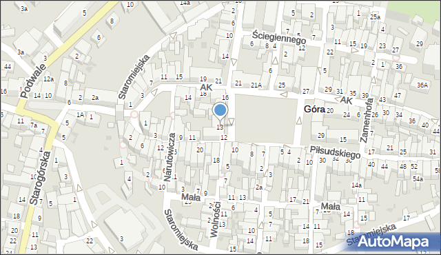 Góra, Plac Króla Bolesława Chrobrego, 13, mapa Góra