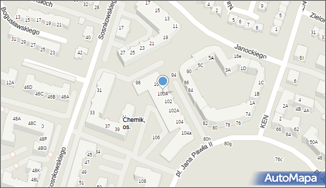 Gorzów Wielkopolski, Plac Jana Pawła II, 100A, mapa Gorzów Wielkopolski