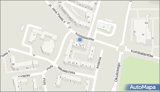 Gorzów Wielkopolski, Plac Jana Pawła II, 3, mapa Gorzów Wielkopolski