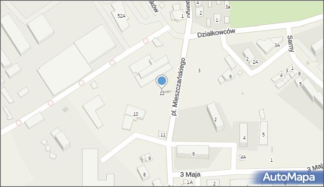 Gorzyce, Plac Mieszczańskiego Erazma, 12, mapa Gorzyce