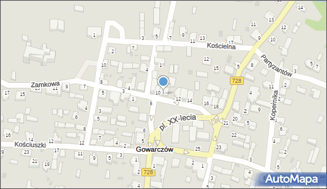 Gowarczów, Plac XX-lecia, 11, mapa Gowarczów