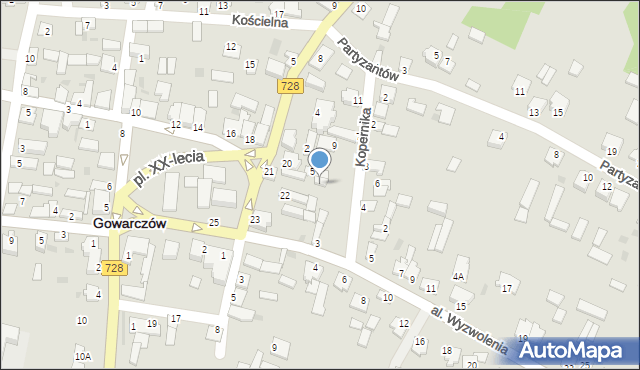 Gowarczów, Plac XX-lecia, 21A, mapa Gowarczów