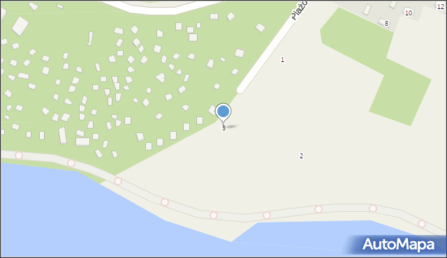 Grabina, Plażowa, 3, mapa Grabina