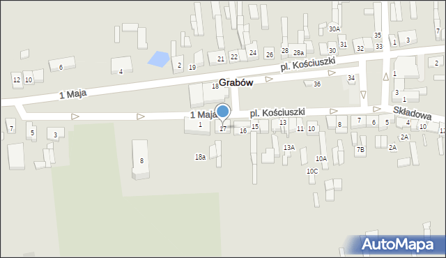 Grabów, Plac Kościuszki Tadeusza, gen., 17, mapa Grabów