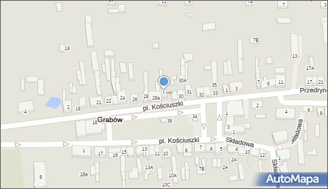 Grabów, Plac Kościuszki Tadeusza, gen., 29, mapa Grabów