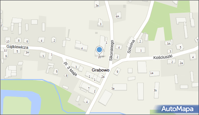 Grabowo, Plac 3 Maja, 10, mapa Grabowo