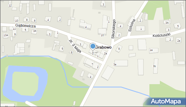 Grabowo, Plac 3 Maja, 2, mapa Grabowo
