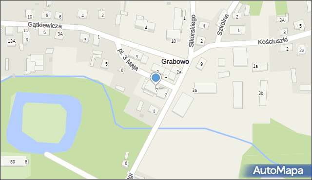 Grabowo, Plac 3 Maja, 7, mapa Grabowo
