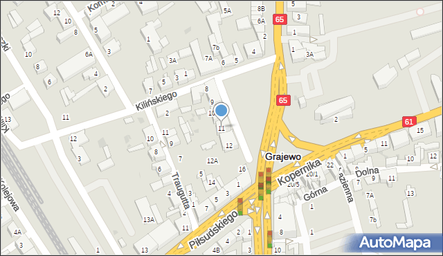 Grajewo, Plac Niepodległości, 11, mapa Grajewo