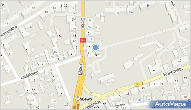 Grajewo, Plac Niepodległości, 3A, mapa Grajewo