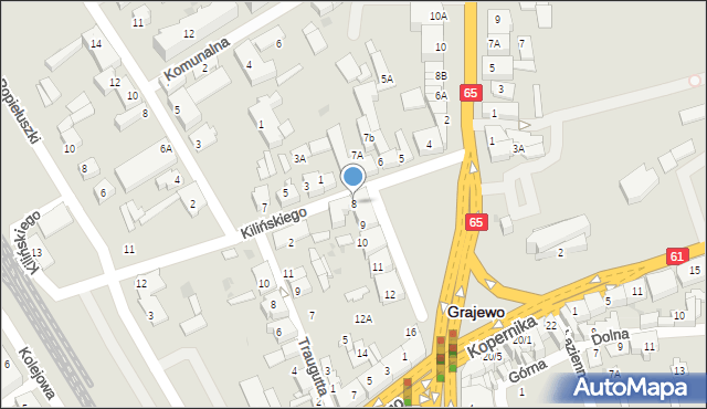Grajewo, Plac Niepodległości, 8, mapa Grajewo