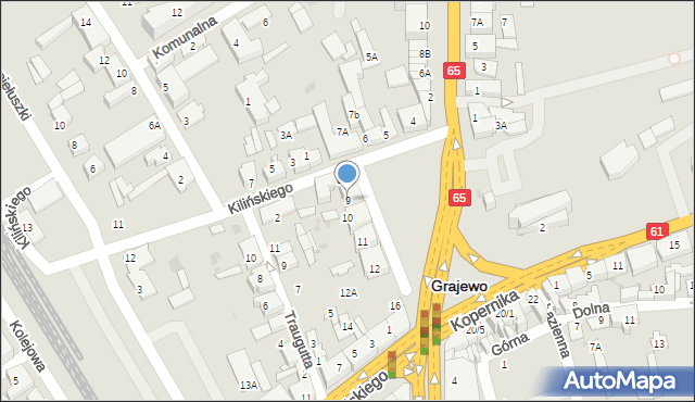 Grajewo, Plac Niepodległości, 9, mapa Grajewo