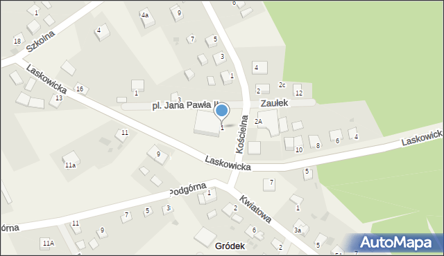 Gródek, Plac Jana Pawła II, 1, mapa Gródek