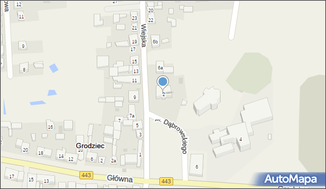 Grodziec, Plac Dąbrowskiego Bronisława, ks. abp., 2, mapa Grodziec