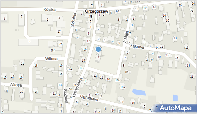 Grzegorzew, Plac Tysiąclecia, 1, mapa Grzegorzew