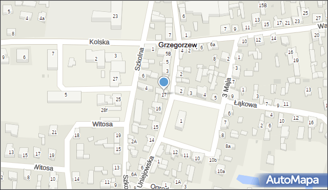 Grzegorzew, Plac Tysiąclecia, 17, mapa Grzegorzew