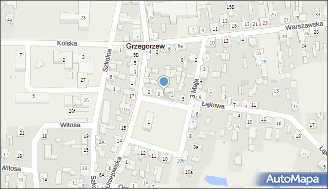 Grzegorzew, Plac Tysiąclecia, 3a, mapa Grzegorzew