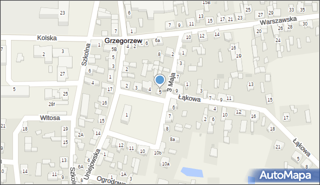 Grzegorzew, Plac Tysiąclecia, 5, mapa Grzegorzew