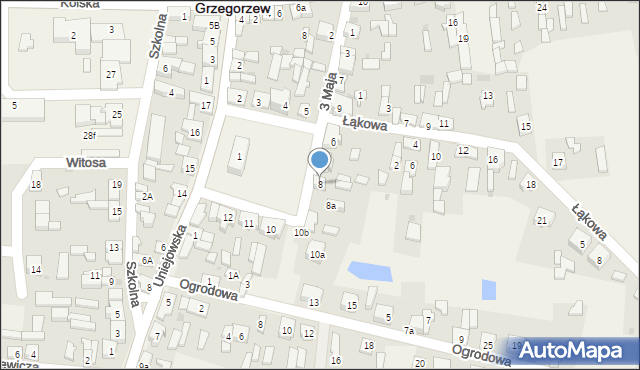 Grzegorzew, Plac Tysiąclecia, 8, mapa Grzegorzew
