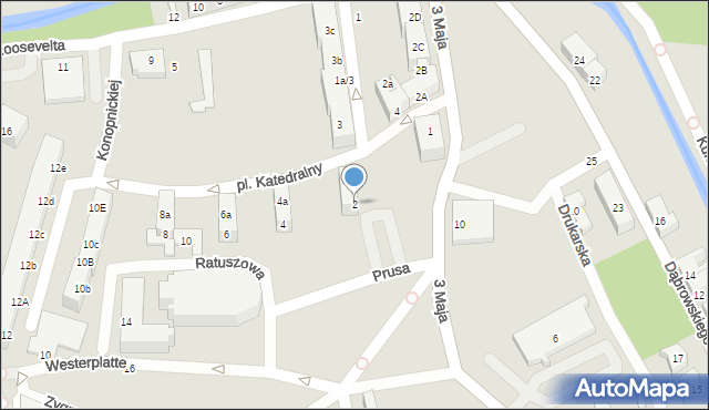 Gubin, Plac Katedralny, 2, mapa Gubin
