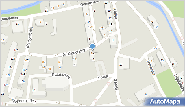 Gubin, Plac Katedralny, 2a, mapa Gubin