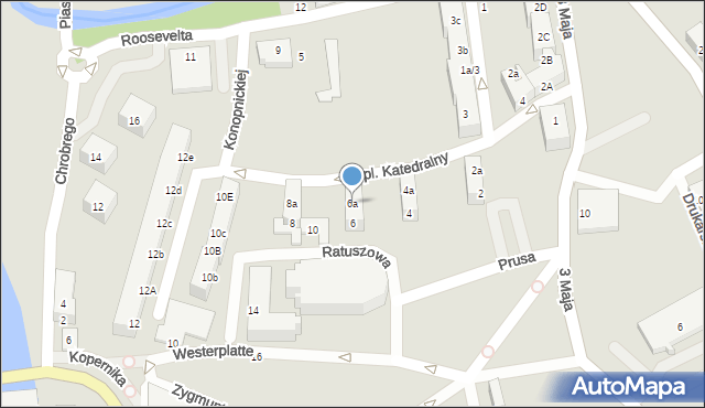 Gubin, Plac Katedralny, 6a, mapa Gubin