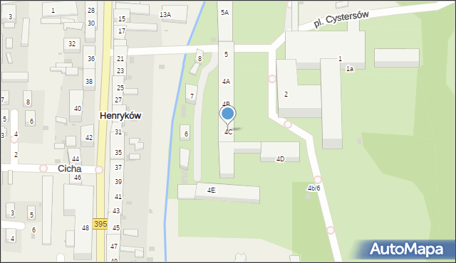 Henryków, Plac Cystersów, 4C, mapa Henryków