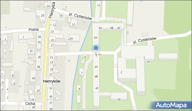 Henryków, Plac Cystersów, 5, mapa Henryków