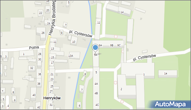 Henryków, Plac Cystersów, 5A, mapa Henryków