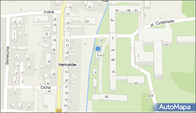 Henryków, Plac Cystersów, 7, mapa Henryków