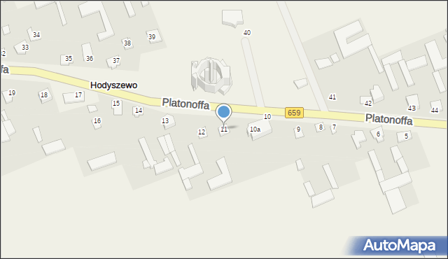 Hodyszewo, Platonoffa Stefana, ppłk., 11, mapa Hodyszewo