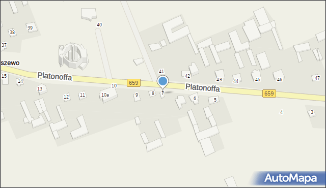 Hodyszewo, Platonoffa Stefana, ppłk., 7, mapa Hodyszewo