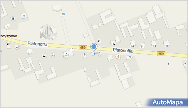 Hodyszewo, Platonoffa Stefana, ppłk., 8, mapa Hodyszewo