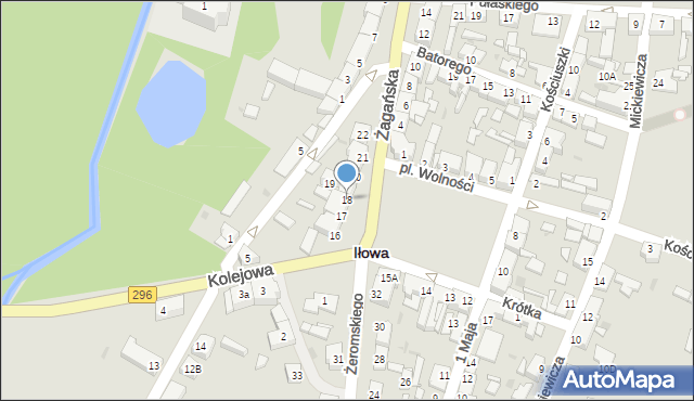 Iłowa, Plac Wolności, 18, mapa Iłowa