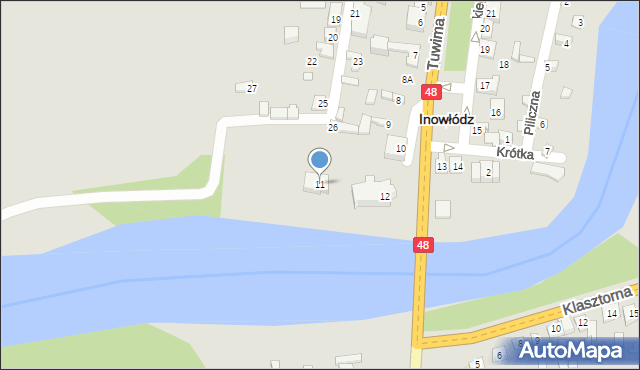 Inowłódz, Plac Kazimierza Wielkiego, 11, mapa Inowłódz