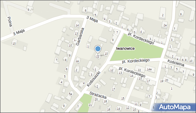 Iwanowice, Plac Kordeckiego Augustyna, ks., 11, mapa Iwanowice