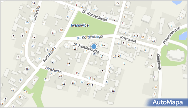 Iwanowice, Plac Kordeckiego Augustyna, ks., 15, mapa Iwanowice