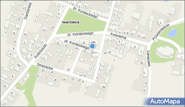 Iwanowice, Plac Kordeckiego Augustyna, ks., 17, mapa Iwanowice