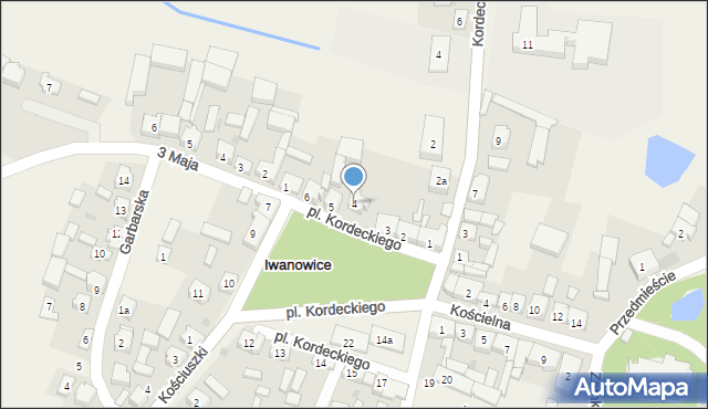 Iwanowice, Plac Kordeckiego Augustyna, ks., 4, mapa Iwanowice