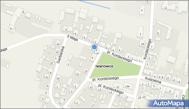 Iwanowice, Plac Kordeckiego Augustyna, ks., 8, mapa Iwanowice