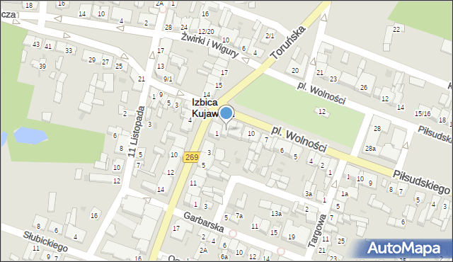 Izbica Kujawska, Plac Wolności, 12a, mapa Izbica Kujawska