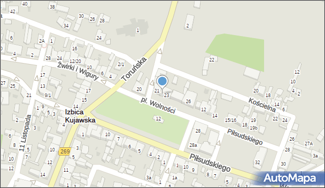 Izbica Kujawska, Plac Wolności, 22, mapa Izbica Kujawska