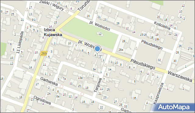 Izbica Kujawska, Plac Wolności, 3, mapa Izbica Kujawska