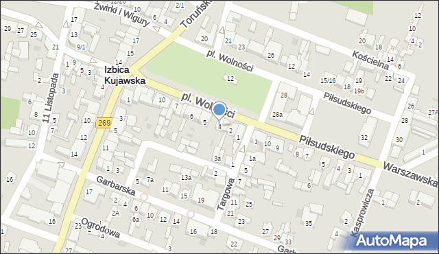 Izbica Kujawska, Plac Wolności, 4, mapa Izbica Kujawska