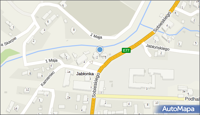 Jabłonka, Plac Dworcowy, 2a, mapa Jabłonka