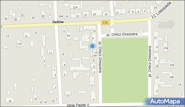 Jadów, Plac Orlicz-Dreszera Gustawa, gen., 7, mapa Jadów