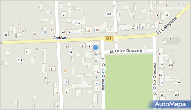 Jadów, Plac Orlicz-Dreszera Gustawa, gen., 9, mapa Jadów