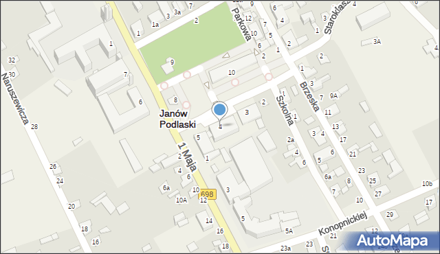 Janów Podlaski, Plac Partyzantów, 4, mapa Janów Podlaski